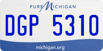 MI license plate DGP5310