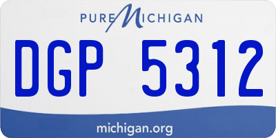 MI license plate DGP5312