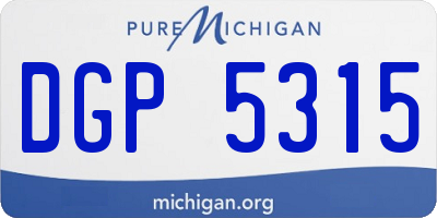 MI license plate DGP5315