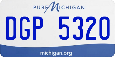 MI license plate DGP5320