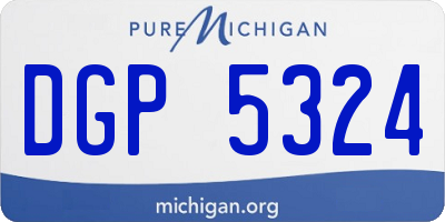 MI license plate DGP5324