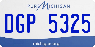 MI license plate DGP5325