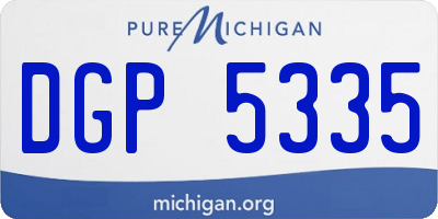 MI license plate DGP5335