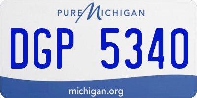 MI license plate DGP5340