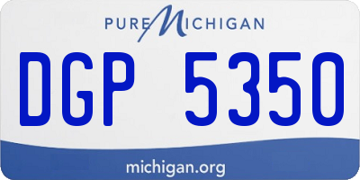MI license plate DGP5350