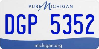 MI license plate DGP5352