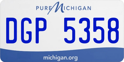 MI license plate DGP5358