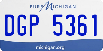 MI license plate DGP5361