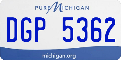 MI license plate DGP5362