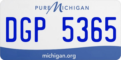MI license plate DGP5365