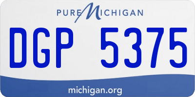 MI license plate DGP5375