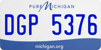 MI license plate DGP5376