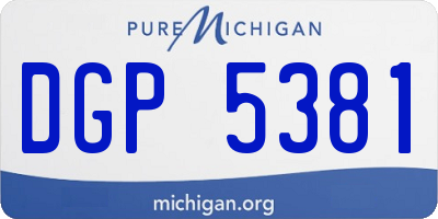 MI license plate DGP5381