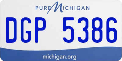 MI license plate DGP5386