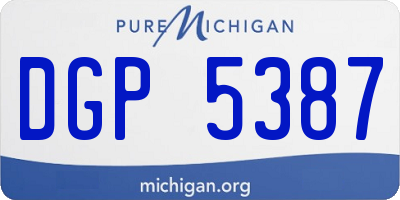 MI license plate DGP5387