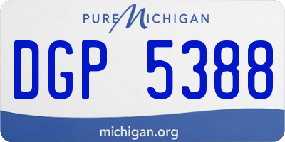 MI license plate DGP5388