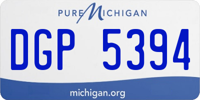 MI license plate DGP5394