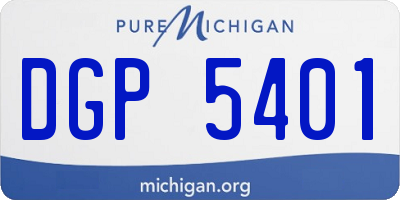 MI license plate DGP5401