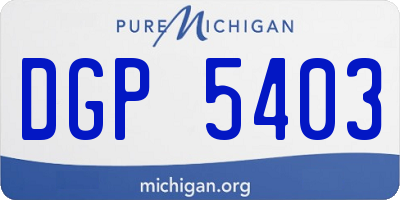 MI license plate DGP5403