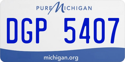 MI license plate DGP5407