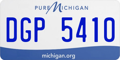 MI license plate DGP5410