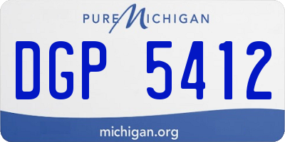 MI license plate DGP5412