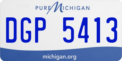 MI license plate DGP5413
