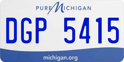 MI license plate DGP5415