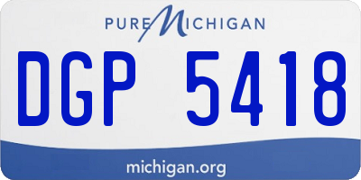 MI license plate DGP5418