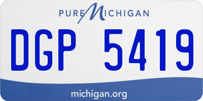 MI license plate DGP5419