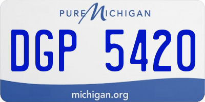 MI license plate DGP5420