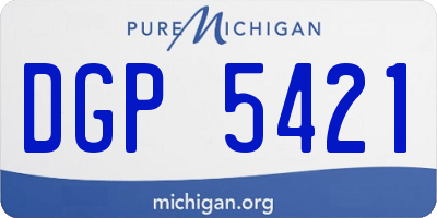 MI license plate DGP5421