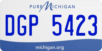 MI license plate DGP5423