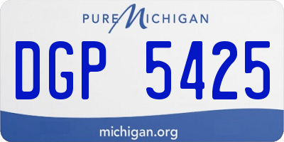 MI license plate DGP5425