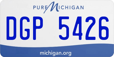 MI license plate DGP5426