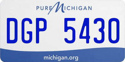 MI license plate DGP5430