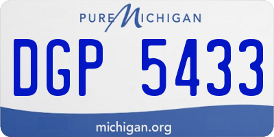 MI license plate DGP5433