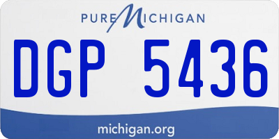 MI license plate DGP5436