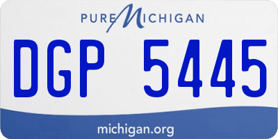 MI license plate DGP5445
