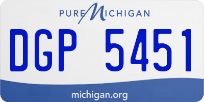 MI license plate DGP5451