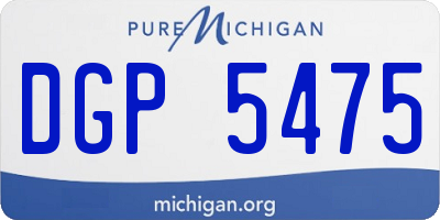 MI license plate DGP5475
