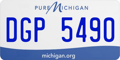 MI license plate DGP5490