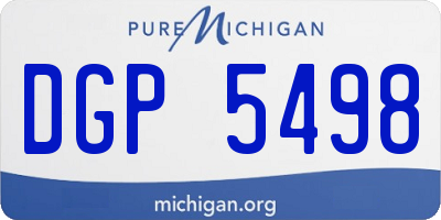 MI license plate DGP5498