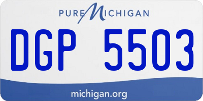 MI license plate DGP5503
