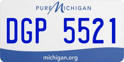 MI license plate DGP5521