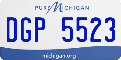 MI license plate DGP5523