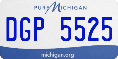 MI license plate DGP5525