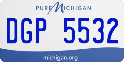 MI license plate DGP5532