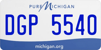 MI license plate DGP5540