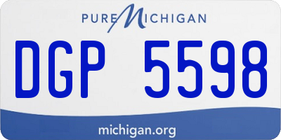 MI license plate DGP5598